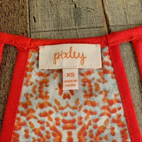 Pixley womens size XS lightweight Aztec design tank top in white red orange - Picture 3 of 7